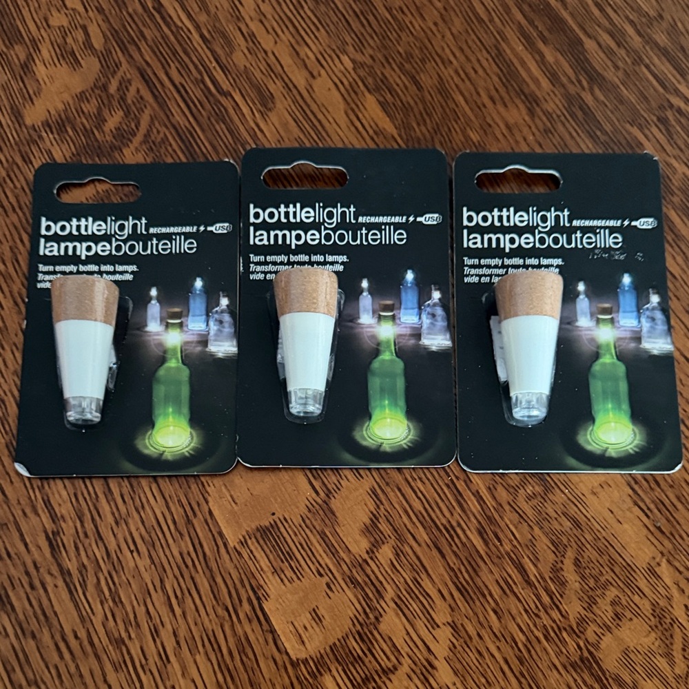Rechargeable Bottle Lights with Cork Top - White